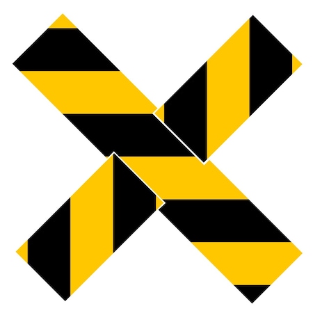 Superior Mark Floor Markings, Xs, 2in, Black/Yellow Hazard Stripe IN-40-586